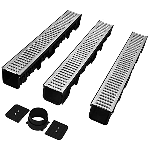 KOTARBAU® Entwässerungsrinne Garagenset 3 Meter System A15 EN1433 121mm...