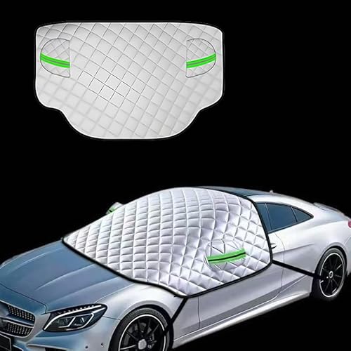 Car Windshield Cover for Audi Q7 4M 2018-2022 2023, Windscreen Cover Frost Ice Snow Protector for Winter Windscreen Sun Shade UV Reflective for Summer,Silver