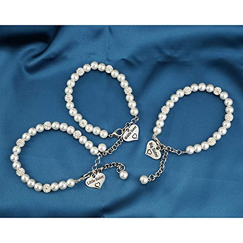 LParkin Big, Little, and Middle Sister Bracelet Set - Pearl Jewelry Gift4