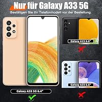 Giyer Handyhülle für Samsung Galaxy A33 5G Hülle mit Schutzfolie, Galaxy A33 5G Schutzhülle mit Kameraschutz 360° Drehbarer Metall Ring Ständer Stoßfest Bumper A33 5G 6.4" Case Cover (Rot) – Ansicht 7