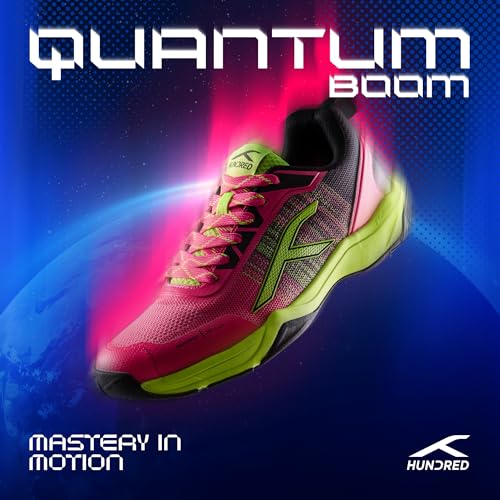 Image of Hundred Quantum Boom Unisex Non-Marking Court Shoes | Badminton, Pickleball, Table Tennis & Other Indoor Sports | Lightweight, Cushioned Grip