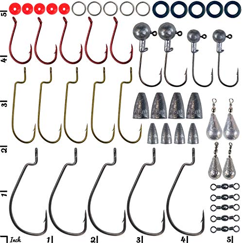 Tailored Tackle Bass Fishing Kit 77 Pc Bass Gear Tackle Box with Tackle Included Crankbait Lures Spinner Baits Jigs Worms Swimbaits Topwater Frog Lure Fish Hooks Bait Fishing Gifts Equipment