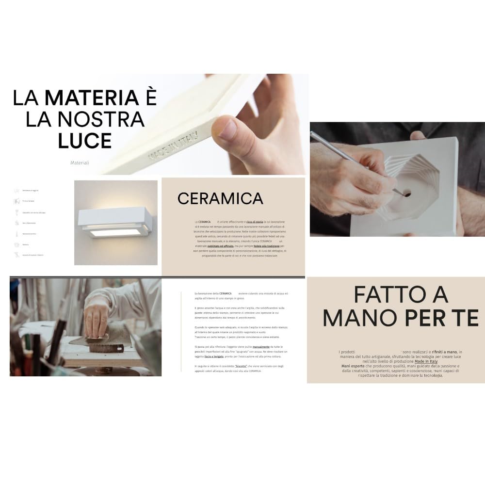 MAZZOLA LUCE Applique angolare di gesso ceramica bianco verniciabile lampada per angolo parete
