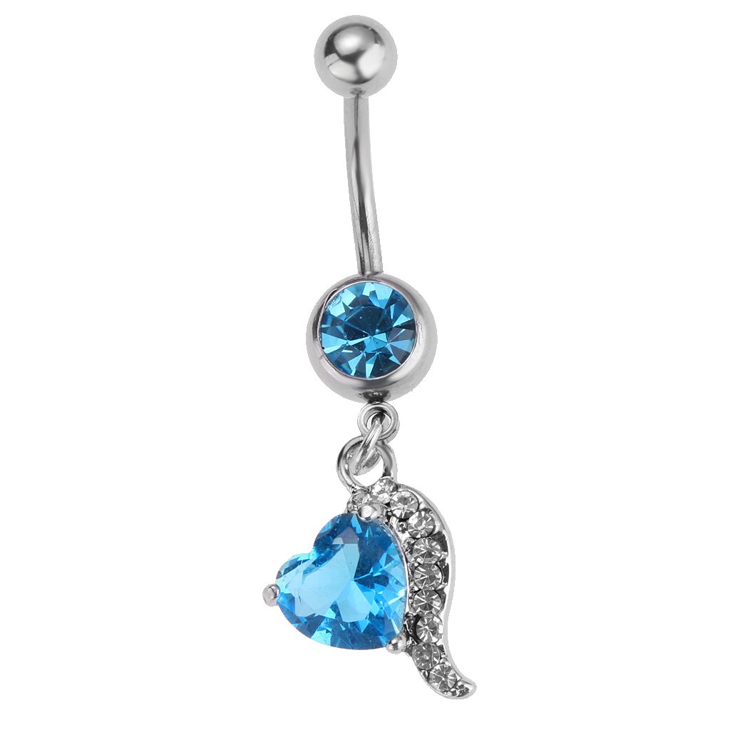 Piercing para ombligo con diseño de atrapasueños, mariposa, hoja, corazón, 5 unidades