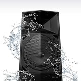 AlphaTheta Wave‑Eight Battery‑Powered Party Speaker for DJs & Performers – Portable Bluetooth Event Speaker with Ultra‑Low‑Latency Wireless Audio, High‑Output Sound, Built‑in Battery