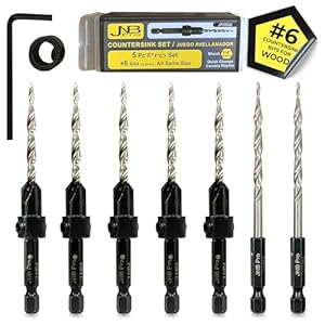 JNB Pro Holzkegelsenker-Bohrer-Set, 5-teilig