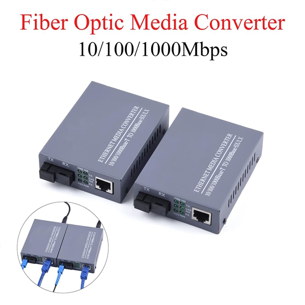 Convertidor de Medios de Fibra Óptica Gigabit 10/100/1000Mbps Modo Único 3Km UPC/Transceptor de Fibra de Puerto SC Enchufe de la UE