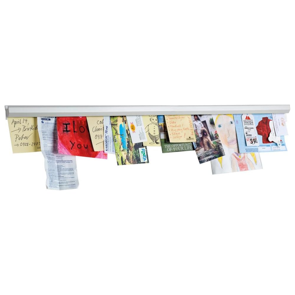 Magnetoplan Catch-Ball 21009100 Document Rail Anodised Aluminium 1000 mm White