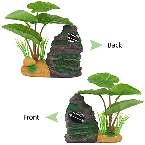 COOSPIDER Betta Fish Leaf Pad Hammock Aquarium Decoration Cichlid Fish Tank Resin Rock Mountain Cave Ornaments Fish Bowl… - Image 7