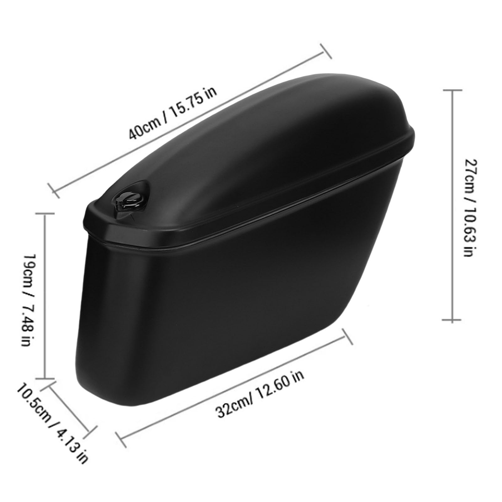 Tbest Alforjas Duras para Motocicleta, 22L, con Cerradura, Plástico ABS, Color Negro Mate, Fundas Laterales Universales para la Mayoría de Las Motos Cruiser