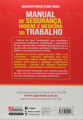 Manual de Segurança, Higiene e Medicina do Trabalho