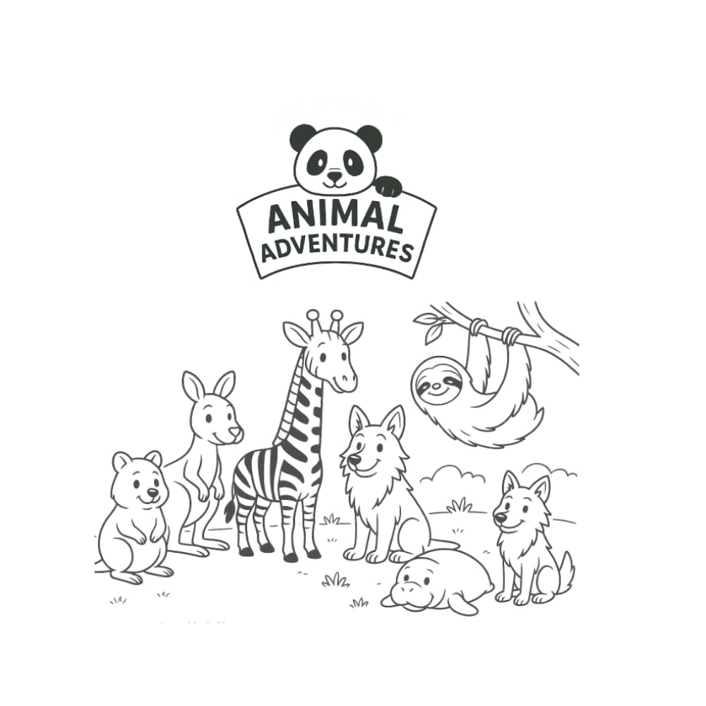 Animal Adventures: Children's Coloring Book Pages With Animal Alphabet Alliterations - Perfect for a Baby Shower Activity