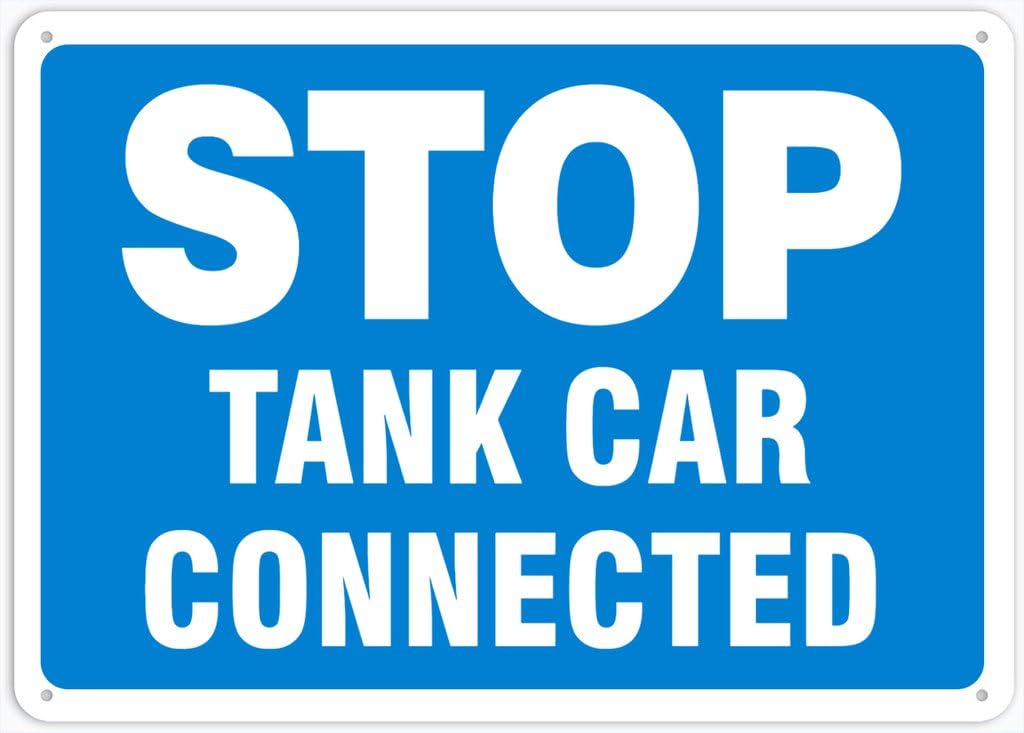 8"x12" Aluminum Metal Sign - Stop Tank Car Connected - For Home, Bar, Club, Kitchen, Restaurant Wall Decor