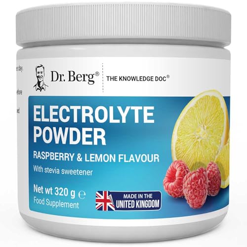Dr. Berg Zero Sugar Hydration Keto Electrolyte Powder - Enhanced w/ 1000 mg of Potassium & Real Pink Himalayan Salt (NOT Table Salt) - Raspberry & Lemon Flavor Hydration Drink Supplement - 50 Servings