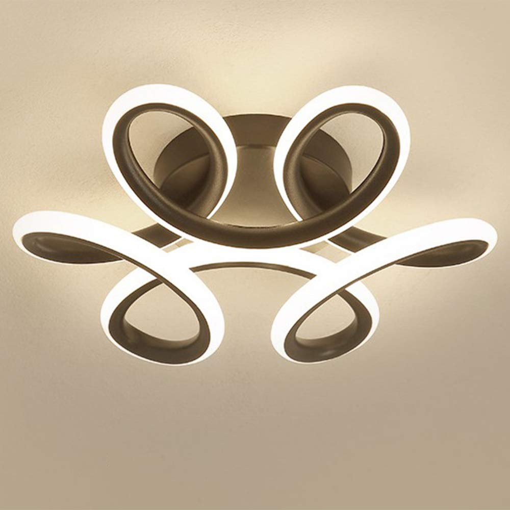 Modern LED Ceiling Light,42 1 Heads Semi Flush Mount Black Chandeliers