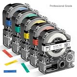 5 colorato Compatibile Epson LabelWorks nastro per stampante etichette 12mm