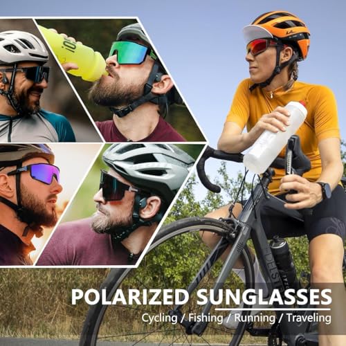 Image of MAXO POLARIZED Sports Sunglasses for Cricket Cycling Riding Biking Night Driving - Lightweight UV400 Protected Anti Glare Branded Goggles for Men - Stylish Mirrored Performance Shades