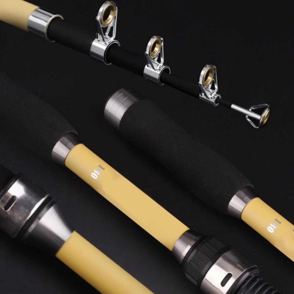 Canne à pêche télescopique et moulinet pour Combo 1,8 m 56 pièces Kit portable en fibre de verre pour débutants, bar, truite, voyage côtier