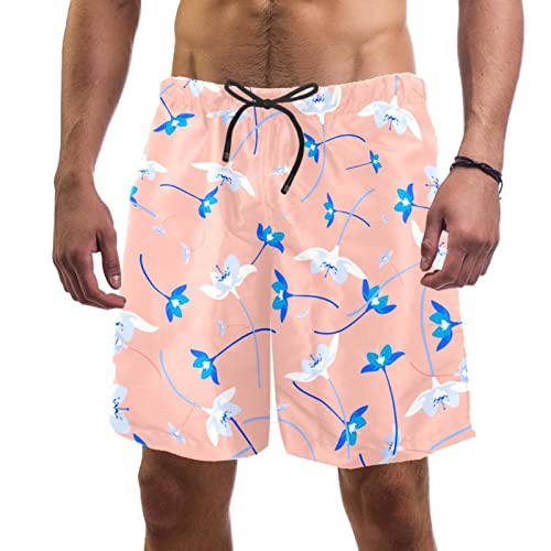 Short de bain homme anti-frottement séchage rapide short de plage imprimé bleu