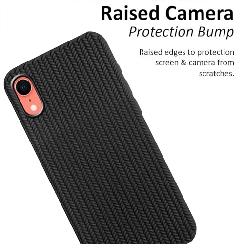 Image of amazon basics Braided Design Case Cover for iPhone XR | Matte Finish | (Black, iPhone XR)