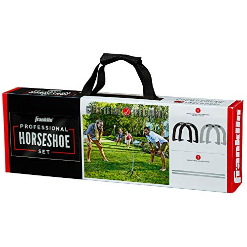 Image of Franklin Sports Horseshoes Sets - Game Sets for Adults + Kids - Includes (4) Horseshoes and (2) Ground Stakes