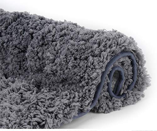 Bathroom Rugs Microfiber Plush Bath Mat Machine Washable, Slip Resistance Rubber and Absorbency Bath Rugs for Bathroom Floor, Door and Sink, Rectangular Floor Mat,Grey,32"x 20"