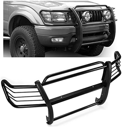HECASA Brush Grille Guard Compatible with 1998-2004 Toyota Tacoma Grill Guard Light Protector Black Powder Coated