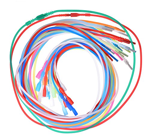 uGems 20 18-inch Silicone Rubber 2mm Tubing Cord Necklaces with Locking Clasps Asst Colors
