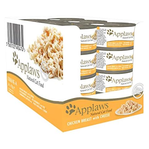 Applaws Premium Natural Katzenfutter Nass, Huhn mit Käse in Brühe 70g Dose Cover