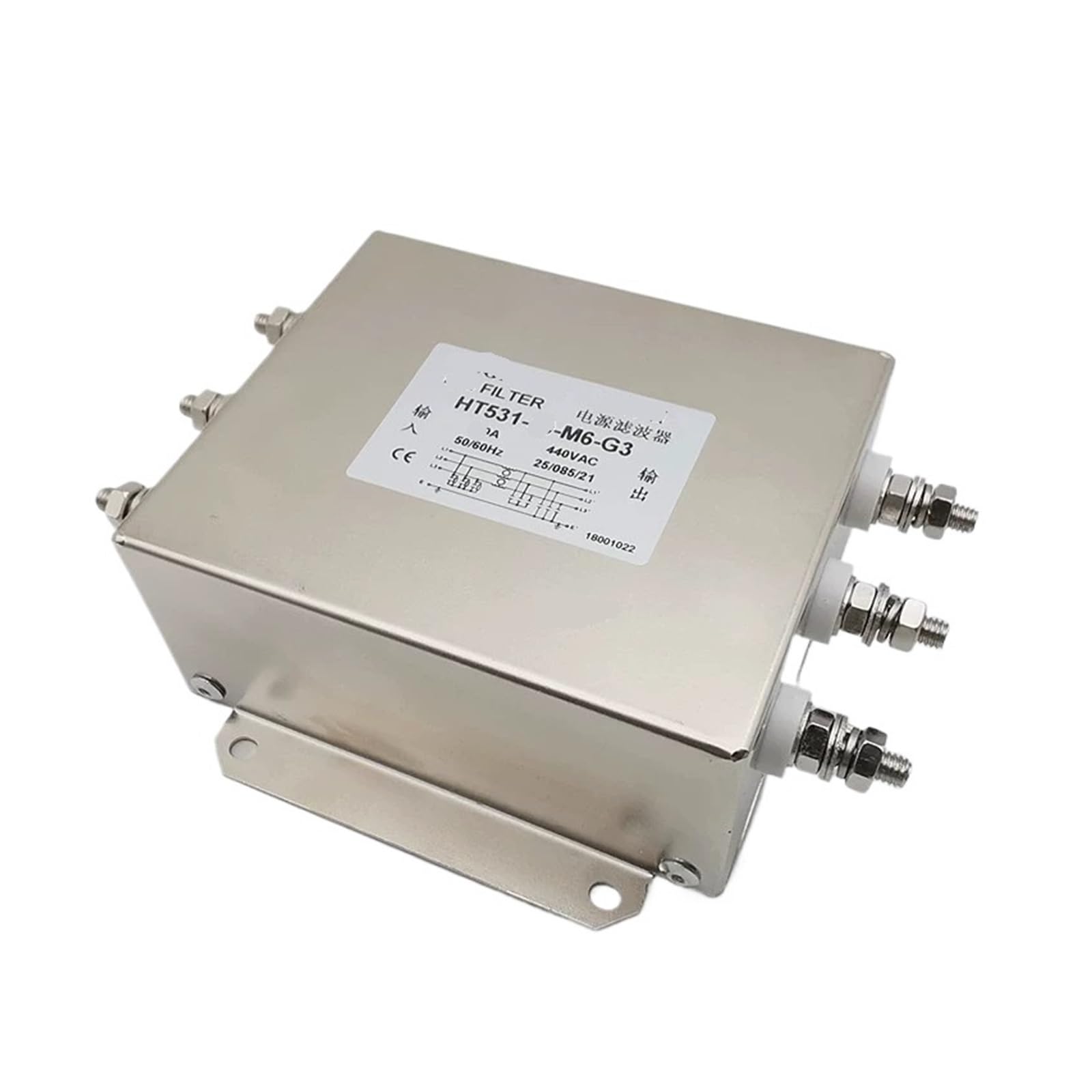 Filtre d'alimentation triphasé 380V HT531-60-M6-G3 pour armoire électrique anti-interférence