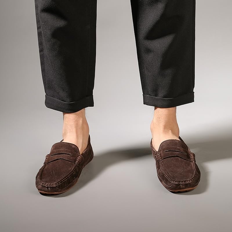 Mens Loafers Round Toe Solid Color Penny Loafers Comfortable Flexible Slip Resistant Classic Slip-ons2