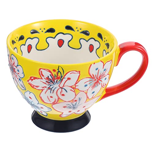 MAGICLULU taza de café tazas de café apilables jarabe té Fabricante tazón para mezclar avena taza de yogur taza de cafe cuenco de yogur taza de agua potable cerámica Yellow