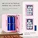 Skincare Fridge with LED Mirror, 6L/8 Cans Mini Fridge for Bedroom, Portable Cooler & Warmer 110V AC/12V DC Compact Small Cosmetic Small Refrigerator for Skin Care, Drinks, Office and Car, Pink