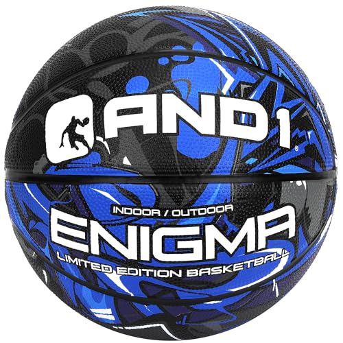 AND1 Enigma Indoor/Outdoor Youth Premium Rubber Streetball Blue and Black 27.5