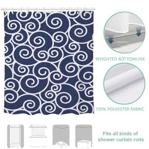 Rideau de douche en polyester de qualité supérieure 160x200 cm bleu - 8