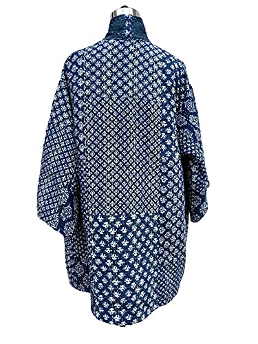 Indigo Patchwork Kantha Gudri Kimono Jacket Kimono Women Wear Quilted Jacket4