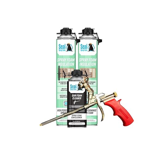 Miniatura 1 de Seal Spray Foam High Performance 80% Plus Kit de lata de espuma aislante de fórmula de células cerradas con aplicador de espuma en ángulo y 1 lata