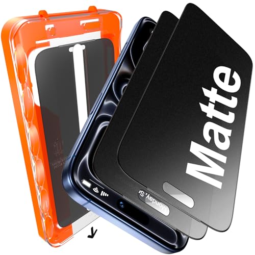 Image of UniqueMe for iPhone 17 Pro Matte Privacy Screen Protector - 6.3 inch | 2 Pack,Anti-Spy,Smooth Matte Finish,9H+ Tempered Glass,Anti-Glare, Anti-Fingerprint, Bubble Free, Easy to Install