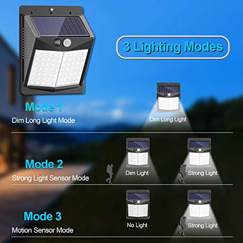 Solar Lights Outdoor, [6 Pack/3 Modes/50LED] SEZAC Motion Sensor Security Lights Solar Security Lights IP 65 Wireless Waterproof Outdoor Lights for Garden Patio Yard Deck Garage Fence Pool - Thumbnail 3