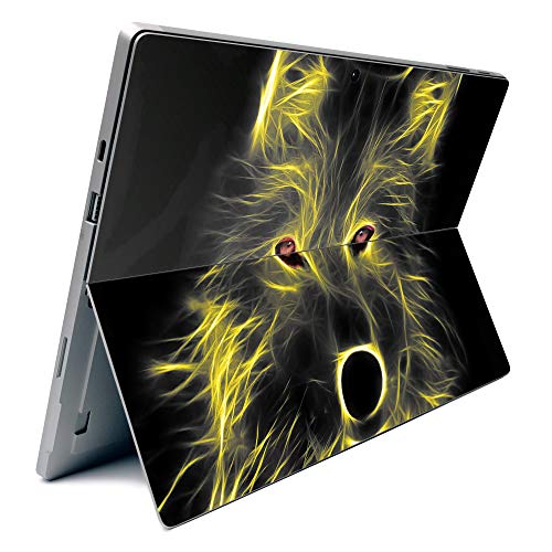 Image of MightySkins Carbon Fiber Skin for Microsoft Surface Pro 7 - Neon Wolf | Textured Carbon Fiber Finish | Easy to Apply, Remove, and Change Styles | Made in The USA,Model Number: CF-MISURPR7-Neon Wolf