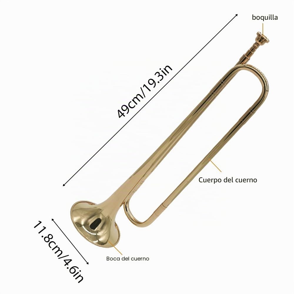 Btuty Corneta De Trompeta Corneta Instrumentos Musicales, Material de latón con boquilla,para banda escolar Caballería Principiante orquesta militar