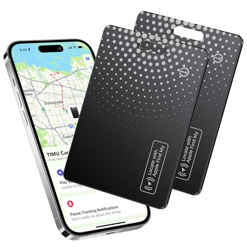 TIMU Air Smart Tag Card Funktioniert mit Apple Find My, Wiederaufladbarer Wallet Tracker (Nur iOS), Dünne Geldbörsen Tracker Karte IP68 Wasserdicht, Tag Karte für Reisekoffer/Geldbeutel/Koffer