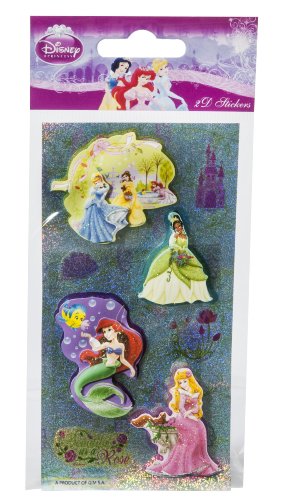 5 STICKERS 2D PRINCESSES DISNEY