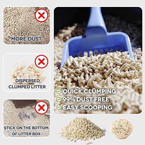 petnf Tofu Cat Litter Natural Cat Litter Flushable Cat Litter Clumping Plant Cat Litter Ultra Odor Control Cat Litter Dust Free Low Tracking Cat Litter Biodegradable Pellets Multi-Cat