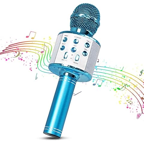 Micrófono de karaoke portátil Mopoin 4 en 1 Cover