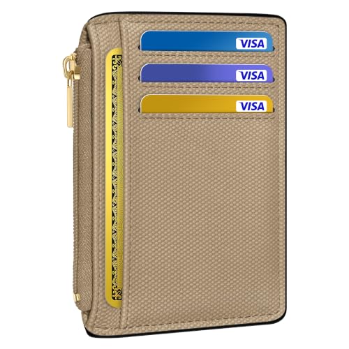Image of Tipmile Mens RFID Wallet, Small Slim Business Credit Card Holder, Mens Gift | Mini Tiny Cute ID Case, Minimalist Zipper Pocket Wallet, Thin Coin Purse, Fathers Gift