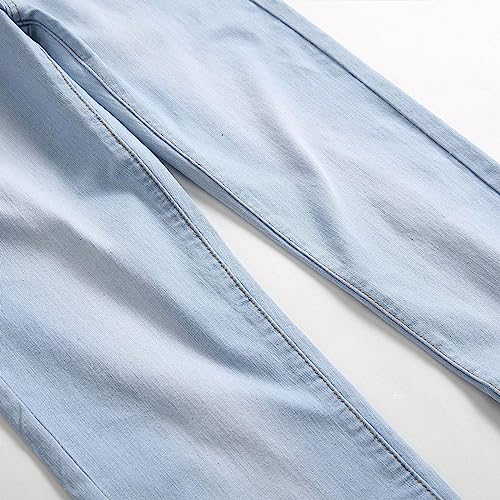 Fashion Jeans for Men Casual Straight Fit Ripped Distressed Pants Boys Frayed Going Out Work Wear Cotton Denim Jeans4