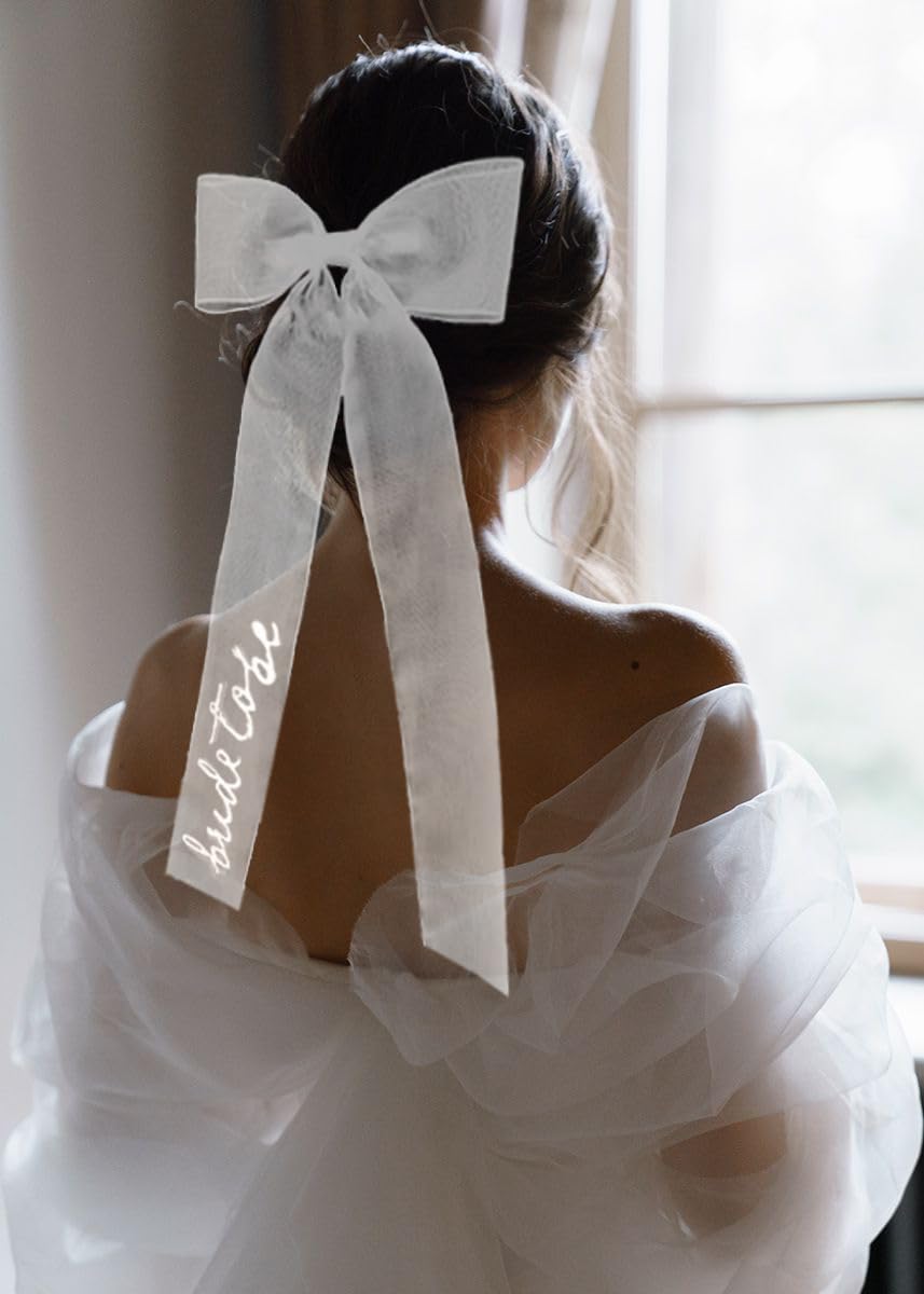 Serre-Tête de Future Mariée,Bandeau à Cheveux pour EVJF,Cheveux pour Future Mariée,Voile de Cheveux de Mariée Blanc,Accessoire Enterrement de Vie de Jeune Fille,pour Cadeau Future Mariée
