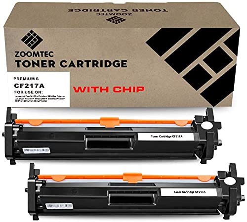 ZOOMTEC Replacement for HP CF217A 17A 2 Paquet Toner Cartridges Compatible with HP Laserjet Pro MFP M130nw M130fn M130fw M130a M102a M102w Printer (with Chip)