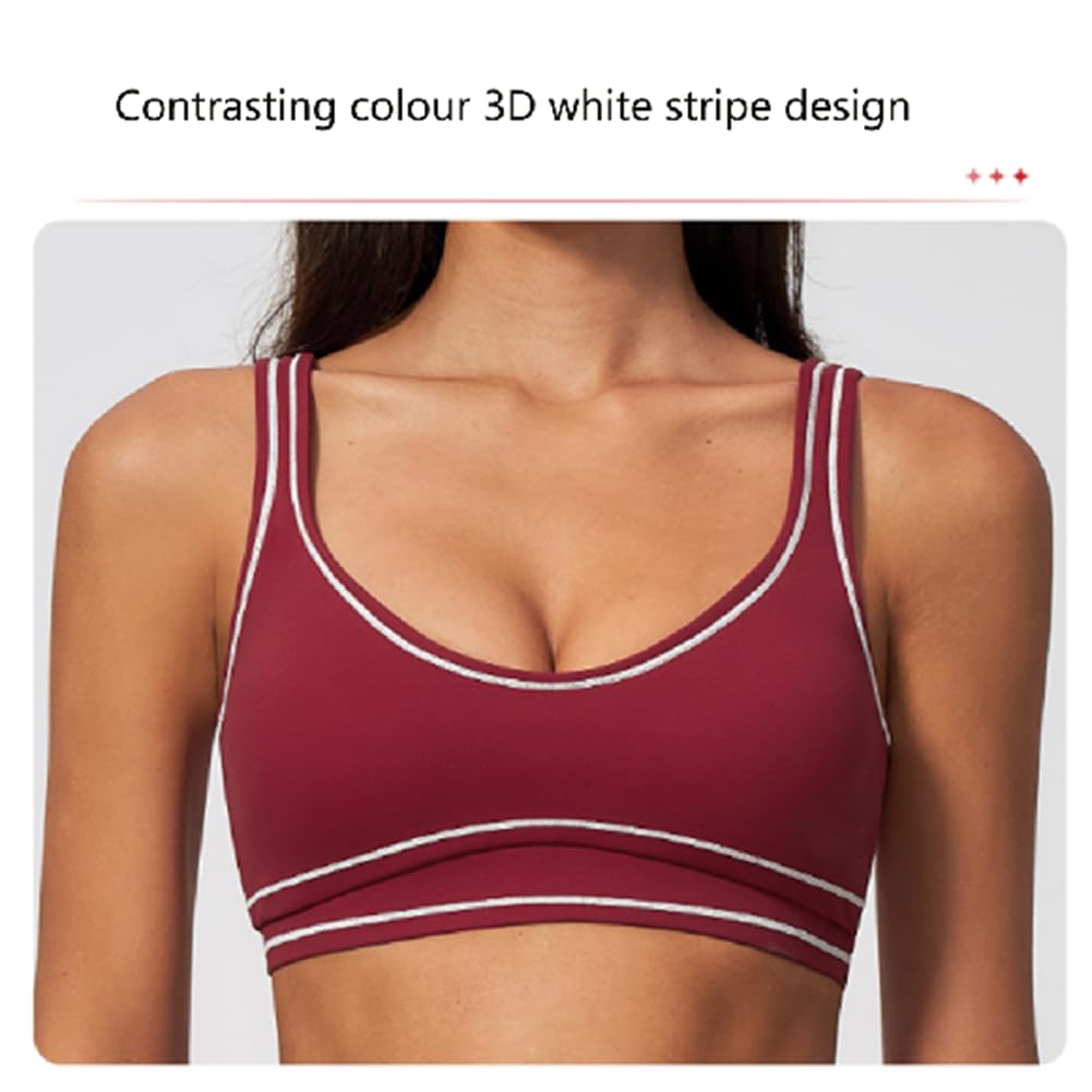 Conjunto de yoga mujer sujetador deportivo y mallas cortas | Conjunto 2 piezas: sujetador deportivo escote V con ribetes en contraste y mallas yoga capri de talle alto, elástico